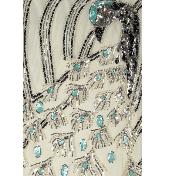 Peacock Sequin Fringed Party Flapper Dress - Picture 5 of 6